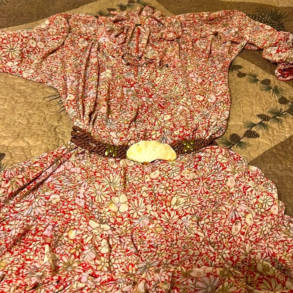 FREE PEOPLE  Free Flowing Peasant Layered Maxi Dress Size XS Soft Faded Floral
